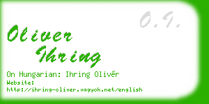 oliver ihring business card